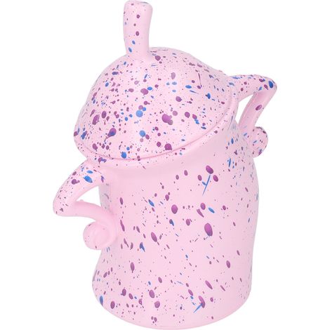 Chauffe-théière/cafetière en céramique avec couvercle cuillère et porte-bougie blanc (1/5)