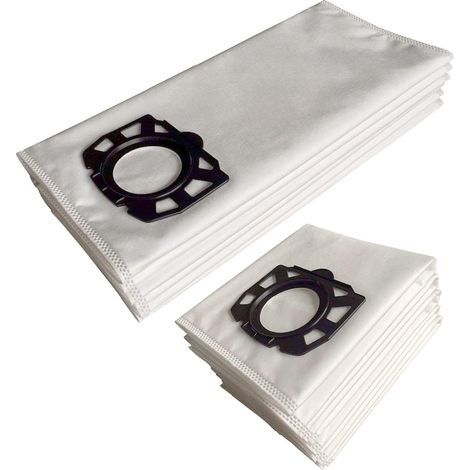 10 sacs filtrants jetables en polaire pour Kärcher MV4, MV5, MV6, WD4, WD5, WD6, Kärcher WD4000 à WD5999, référence 2.863-006.0, référence 69044090 (1/4)