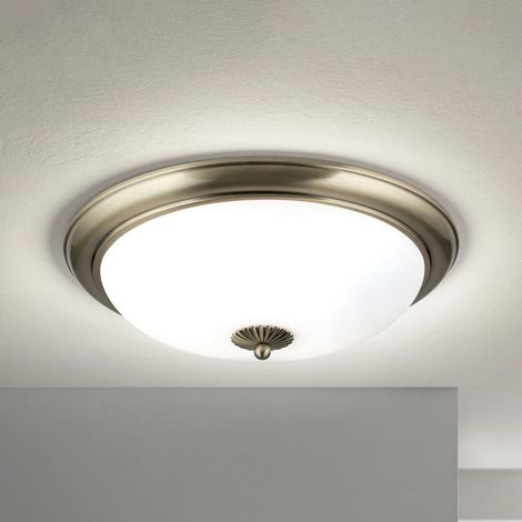 [GEBRAUCHT] B-Ware Orion Empire Deckenleuchte Ø 48 cm Antikmessing mattes Opalglas dimmbar (1/2)