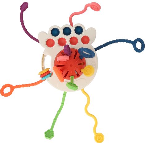 Jouet de dentition à tirer, portable et coloré, développement de la motricité fine, jouet sensoriel bébé pour maison voyage cadeau (1/5)