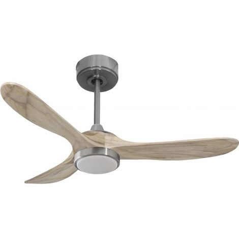 Ouray 2 de Klassfan - Ventilateur de plafond et destratificateur moteur DC Chrome avec Lumière  pales bois clair 10 à 20 m² (1/4)