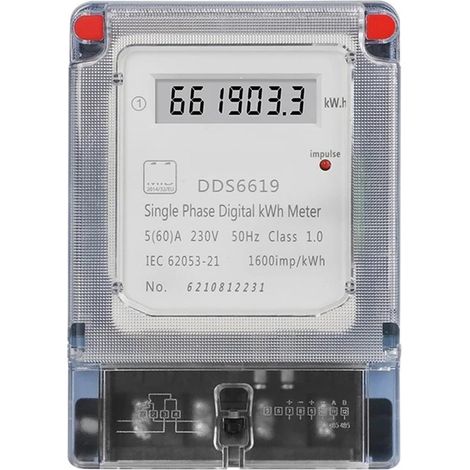 Contatore kWh monofase per montaggio su guida DIN – 220V 60A 50Hz (1/5)