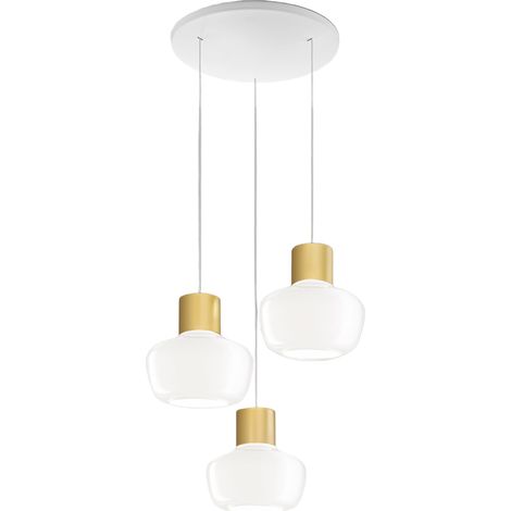Suspension Led Kino 36 W 3900 Lm 3000 K À Intensité Variable, Structure En Métal Et Verre Borosilicate, Blanc - Kino (1/3)