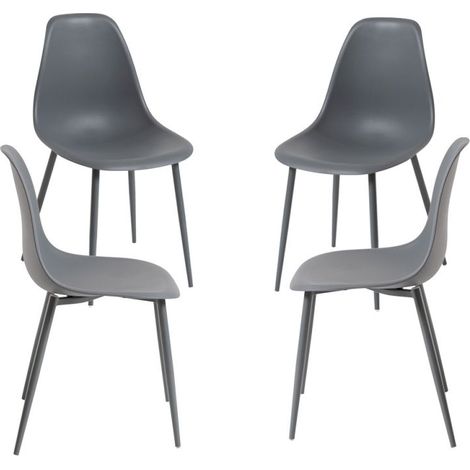 Packs Sillas Comedor - Pack 4 Sillas Mykle Total - Gris oscuro