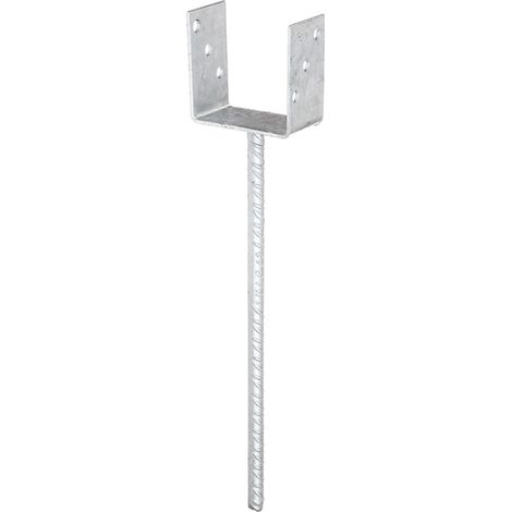 U-Pfostenträger ETA-10/0210 101x100x400x60mm TZN m.ext.langem Betonanker GAH (1/4)