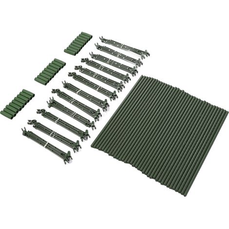 Lot de 3 tuteurs tomate triangulaires robustes en acier PP PE, treillis soutien plantes grimpantes jardin pot intérieur extérieur 160 cm (1/5)