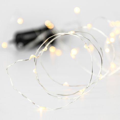 5m Battery Power Outdoor Firefly Wire LED Fairy Lights Warm White Garden Indoor Décor (1/5)