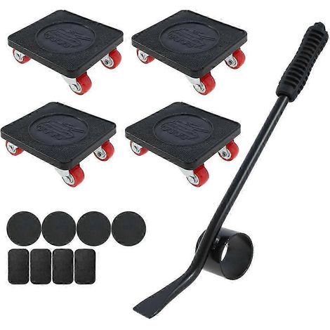 Lève-meubles robuste de 400 kg, chariot de transport, patins de levage, roulettes pour un déplacement facile des meubles, roues R bs (1/5)