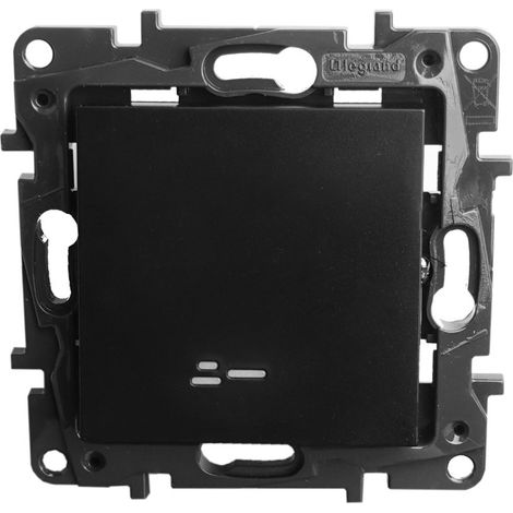 Interrupteur unipolaire lumineux 10AX noir (1/5)