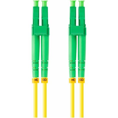 Cordon de brassage à fibre optique jaune Lanberg SM LC/APC-LC/APC DUPLEX 3,0 mm LSZH G657A1 de 2 m