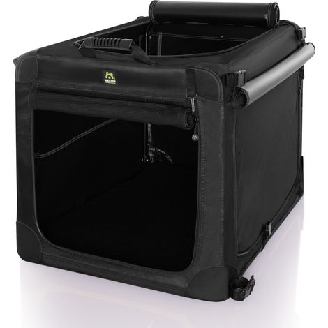 Maelson Soft Kennel Evo 82, Mitternachtsschwarz - faltbare Hundebox 82 x 59 x 59 cm (1/5)