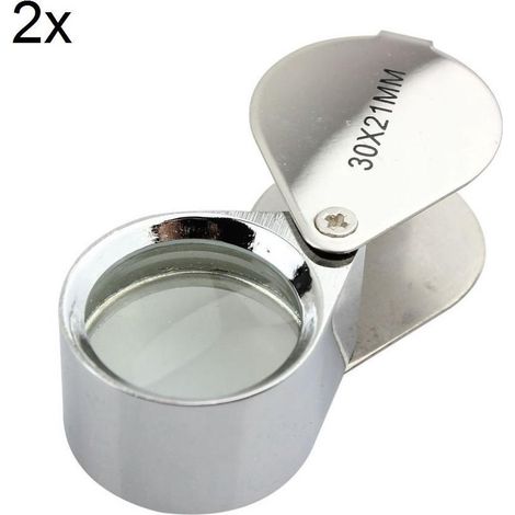 Set aus 2 versilberten Schmucklupen, 30 x 21 mm