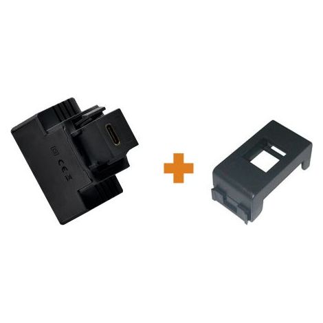 Fanton caricatore 1 USB-C 3A Ricarica rapida 18W da incasso Abb Elos nero - 82902