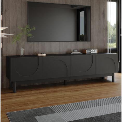 MEUBLIV TV-Möbel 169x34x45,5 cm Schwarz – mit Stauraum (1/5)
