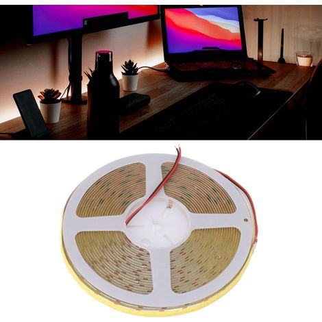 Bande LED COB double rangée, bande LED flexible basse tension 24 V, éclairage d'ambiance décoratif, lumière blanche 6000 K (1/5)