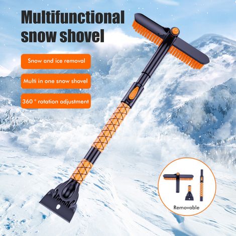 Brosse à neige détachable pour voiture, tête rotative, grattoir à neige hiver, lot de 2 (1/5)