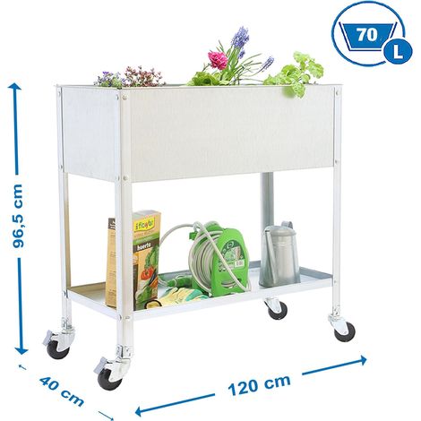 Simonrack Scaffale da giardino in metallo zincato con ruote