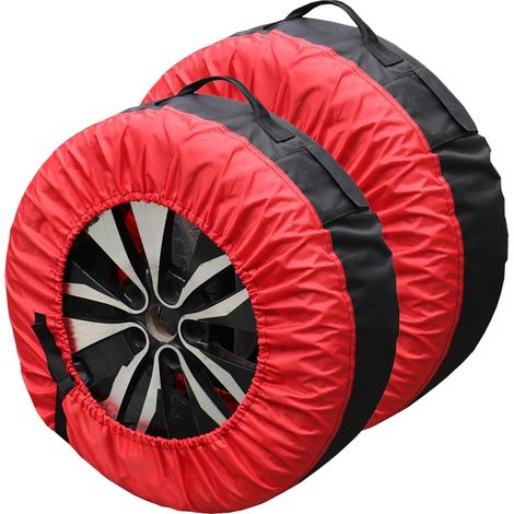 Lot de 2 housses de roue de secours universelles imperméables et anti-poussière en tissu Oxford avec sac de rangement et fermeture Velcro renforcée et réglable pour roue de secours de voiture (rose) (1/5)