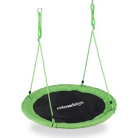 Relaxdays – Balançoire nid d'oiseau extérieure 110 cm – Charge max 100 kg – Corde réglable – Surface rembourrée pour confort – Convient enfants dès 3 ans