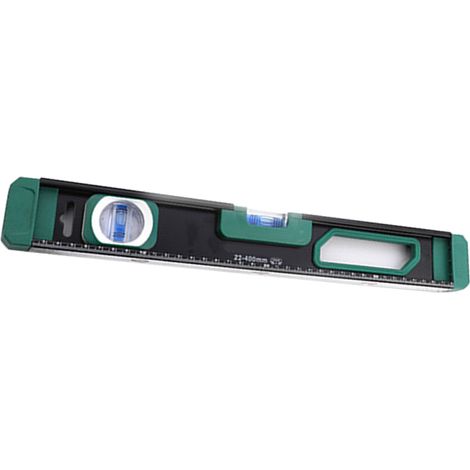 Niveau magnétique à bulle horizontal en alliage d'aluminium avec échelle graduée, outil de mesure portable 400 mm / 15,7 pouces (1/5)