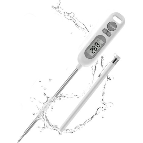 Thermomètre de cuisine, thermomètre de cuisson numérique à lecture instantanée, thermomètre à viande pour grillades, aliments, liquides, huile, eau (25,534 cm)-AquaForge (1/5)