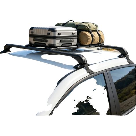 Portaequipajes de techo para coche, aleación de aluminio, longitud de barra de 1 m, carga estática máxima 75 kg, carga dinámica máxima 45 kg, apto para coches de 4 y 5 puertas. (1/5)