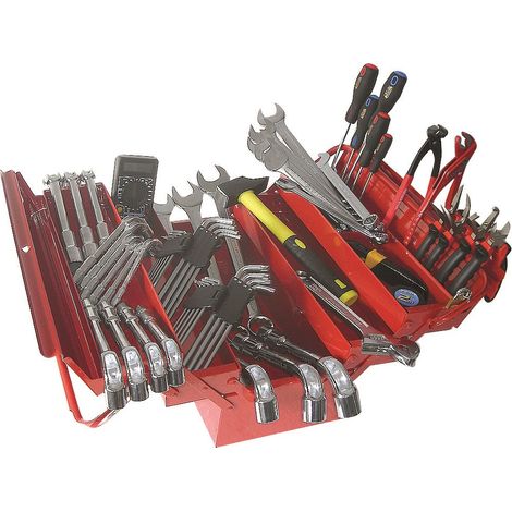 DRAKKAR-TOOLS - Caisse à  outils complète de 87 outils - 25002 - Ce produit de marque TOPCAR est neuf.