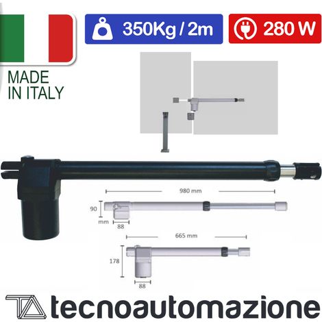 Motore elettromeccanico T3 300 per cancelli a battente, 230Vac, max 350Kg / 2mt - Tecno Automazione MDDQ3BT / MSDQ3BT Sinistro (1/4)