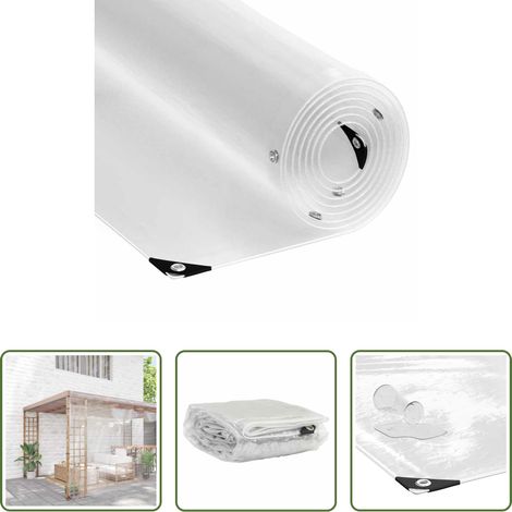 vidaXL Wasserdicht - Transparente Plane mit Ösen 8x8 m PVC (1/5)