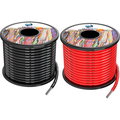 5.3mm² 10awg Fils électrique en Silicone 2x8 Mètres par axe Cable (1/4)