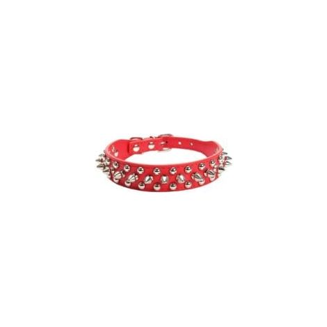 Collier pour Chien en Cuir Clouté à Pointes, Collier pour Chien Bullet Nail Rivet, Collier pour Chiens de Taille Moyenne et Grande Pitbull, Chien Laisse Punk (1/2)