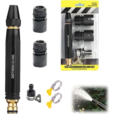 Embout de buse d'arrosage haute pression Accessoire de pulvérisation réglable à main résistant Buse haute pression pour tuyau de jardin pour pelouse, cour, arrosage des (1) (1/5)