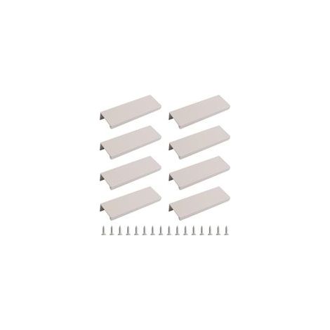 Set mit 8 modernen, verdeckten Griffen, rechtwinkligen Schubladengriffen aus unsichtbarer Aluminiumlegierung, Schrankgriffe für Schubladenbeschläge, 100 mm/Kaschmirgrau (1/5)
