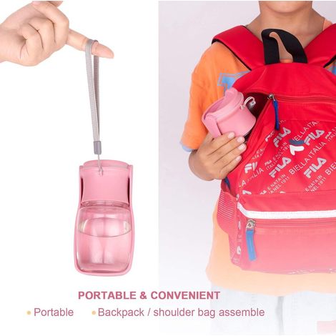 1 Stück Tragbare Haustier-Trinkflasche, Hunde-Trinkflasche, faltbar, auslaufsicher, geeignet für Haustiere, Rosa, 1 Stück, für Reisen (1/4)
