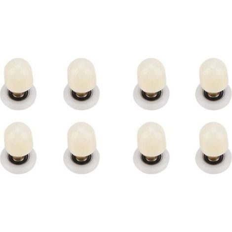 8pcs Rouleaux De Porte De Douche Laiton ABS Porte Coulissante Kit Roue Salle De Bains Runners Durable Porte De Toilette Poulies Accessoire Matériel Outil(27mm) (1/4)