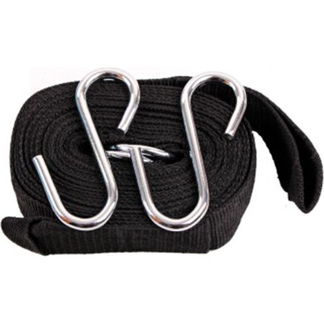 Capacité portante 250kg - kit fixation hamac arbre incl 2 sangles en sangle en corde de nylon 2.8m de long 4.5cm de large et 2 crochets S en métal (1/5)