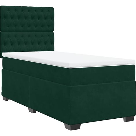 Maison Exclusive - Boxspringbett mit Matratze Dunkelgrün 100x200