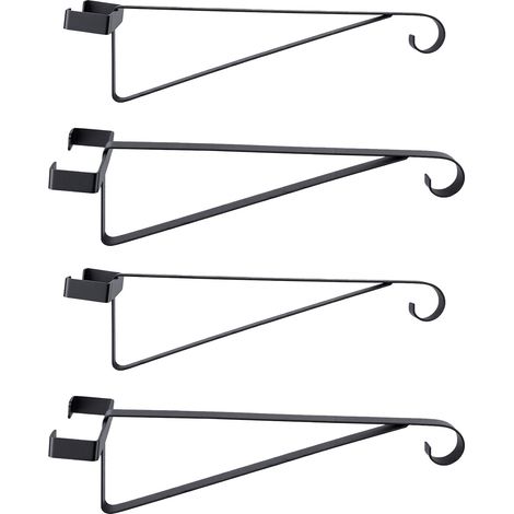 4 packs crochet de suspension pour jardinières supports de panier suspendu pour clôture, poteau mural, colonne en béton, lanternes, mangeoires d'oiseaux set de 4 pièces (1/5)