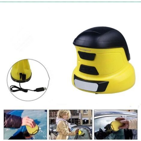 Grattoir à Glace pour Voiture,grattoir à Glace électrique, Chargement USB,hiver,dégivreur de Neige pour Pare-Brise de Voiture,Jaune