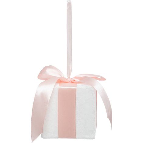 Decoración árbol de Navidad cinta regalo rosa blanco 8cm - Atmosphera créateur d'intérieur