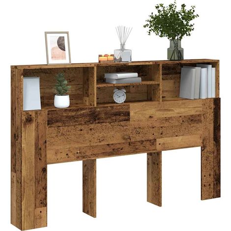 Kopfteil mit Stauraum Altholz-Optik 160x19x103,5 cm