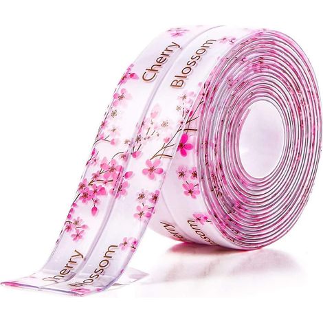 Ruban de calfeutrage auto-adhésif Bande de calfeutrage Super Stick Ruban d'étanchéité étanche pour évier, ruban anti-moisissure pour cuisine, baignoire, toilettes et coin de mur, 1,5 pouces x 10,5 pie (1/5)