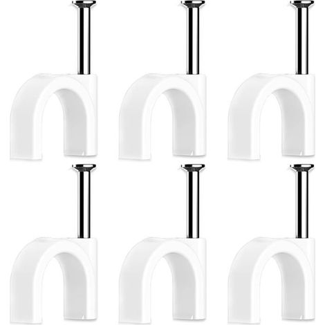 BelleRise - 100 pièces de cavaliers pour câbles électriques, attaches de câbles murales, clips de câbles (10 mm) (1/4)
