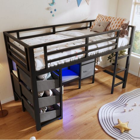 Hochbett 90x200 cm Mit Metallgestell (1/5)