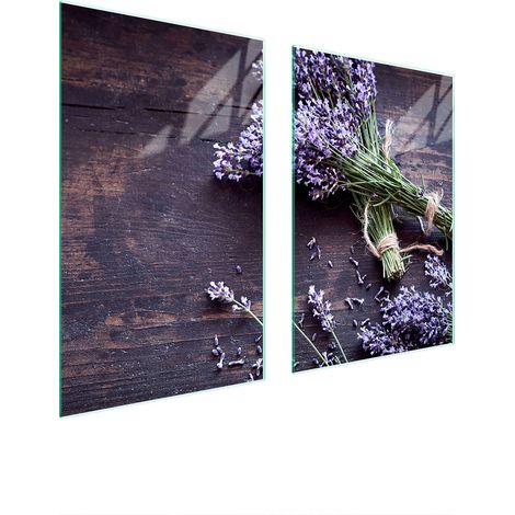 PIASTRA PROTETTIVA IN VETRO PER CUCINA 65x52 LAVANDA (1/5)