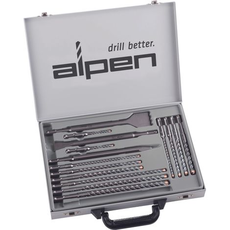Bohr+meißel-set Alpen 16-tlg. SDS-Plus, 4-Schneider (1/2)