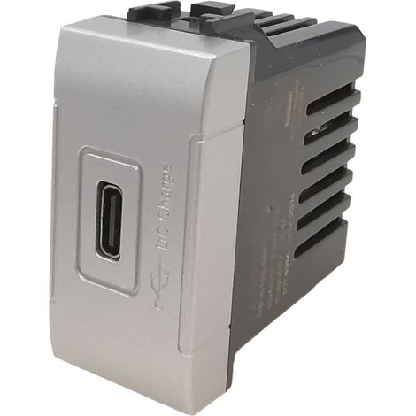 Interruttori prese pulsanti frutti compatibili Bticino Living light Tech international e air grigio argento silver  Tipo C