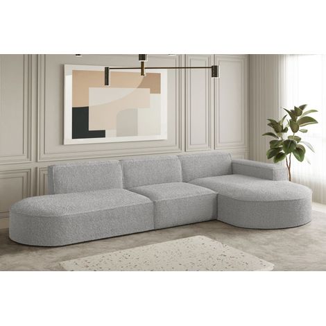 Ecksofa Designersofa PALMA in Stoff Ascot Toffee Ottomane Rechts (1/2)