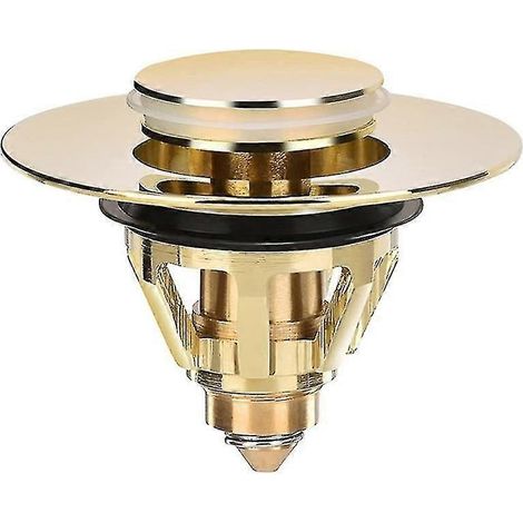 Bouchon de vidange pour lavabo, bonde de vidange universelle à clapet, crépine anti-obstruction en laiton, bouchon d'évier (1/4)