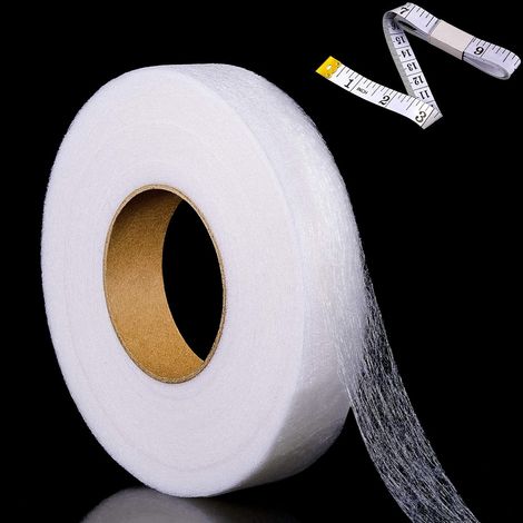 70 Yards Bande d'Ourlet à Repasser Tissu Extra Large Ruban d’Ourlet sans Couture Ruban à Repasser par Rouleau avec Ruban à Mesurer pour Jeans Ourlets Rideaux Pantalons Vêtements (20 mm de Large) (1/5)